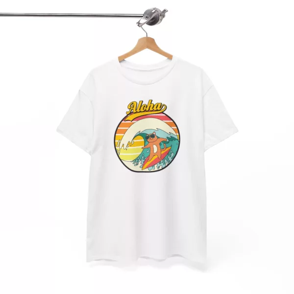 "Surf Cat" Unisex Heavy Cotton Tee - Image 8