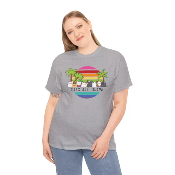 "Cats are Ohana"  Unisex Heavy Cotton Tee - Image 66