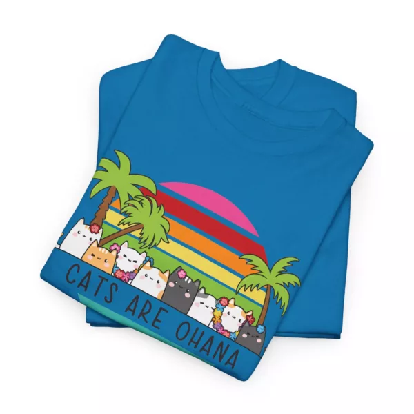 "Cats are Ohana"  Unisex Heavy Cotton Tee - Image 167