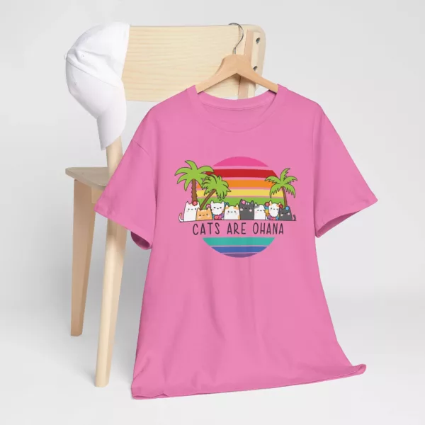 "Cats are Ohana"  Unisex Heavy Cotton Tee - Image 251